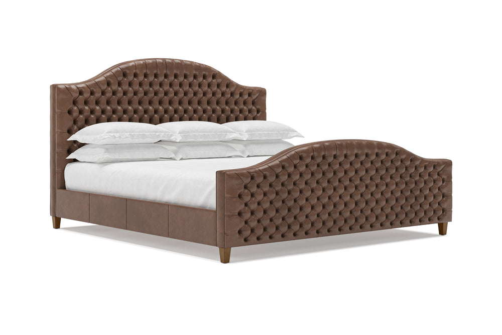 Archie with Footboard Leather Bed Frame in espresso #color_espresso