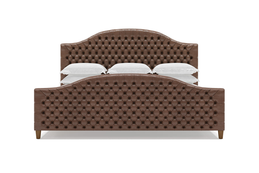Archie with Footboard Leather Bed Frame in espresso #color_espresso