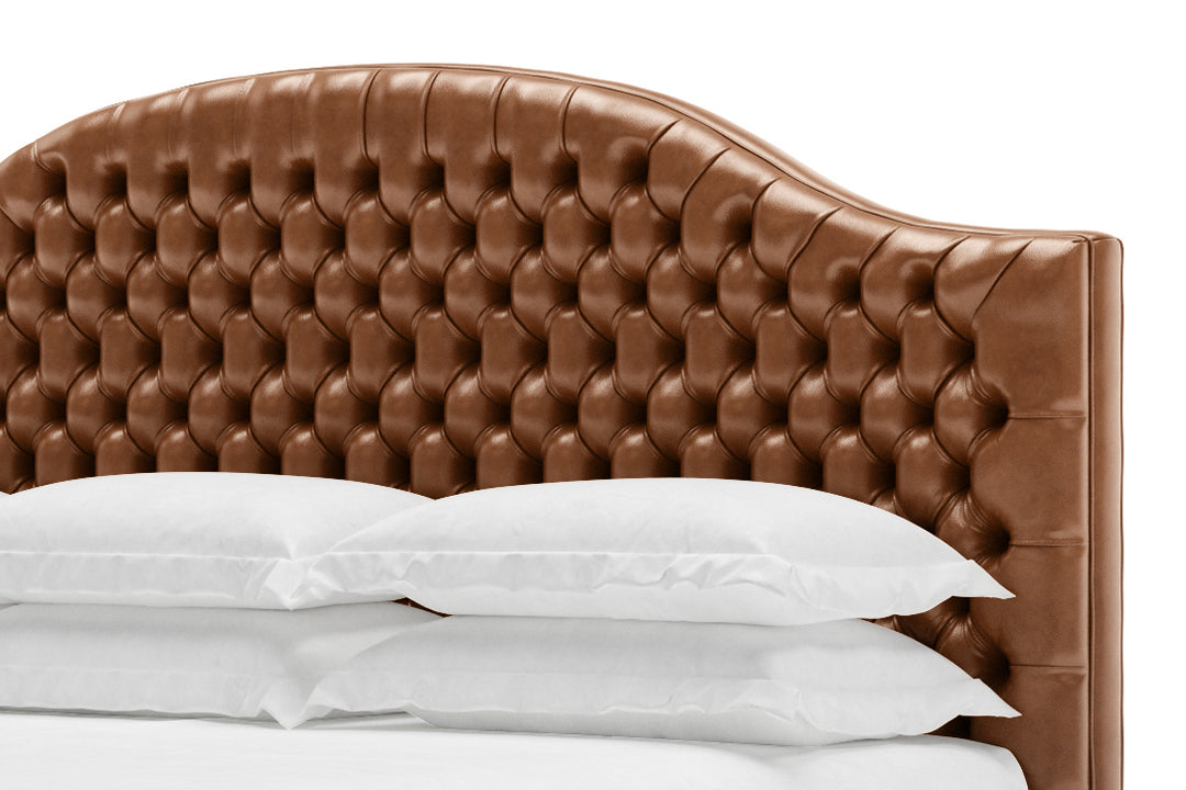 Archie with Footboard Leather Bed Frame in cognac #color_cognac