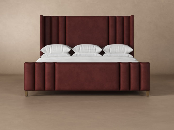 Adler Leather Bed in Bordeaux#color_bordeaux