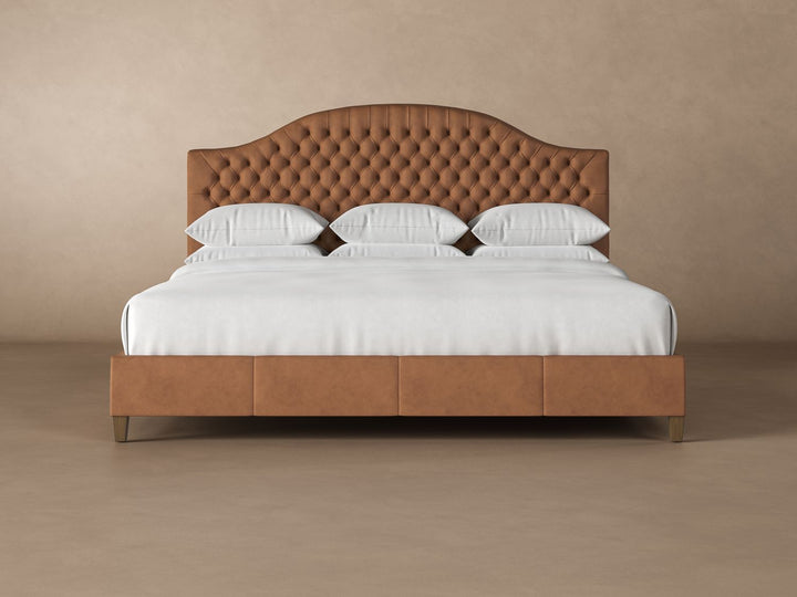 Archie Leather Bed Frame in cognac#color_cognac