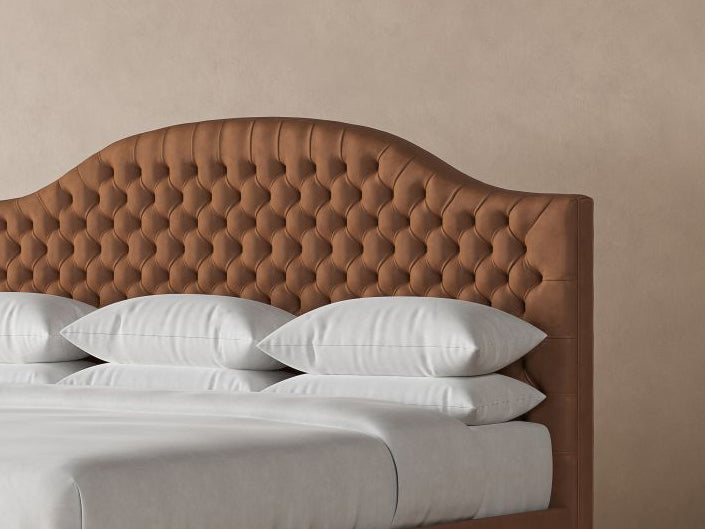 Archie Leather Bed Frame in cognac#color_cognac