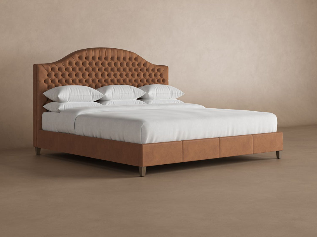 Archie Leather Bed Frame in cognac#color_cognac