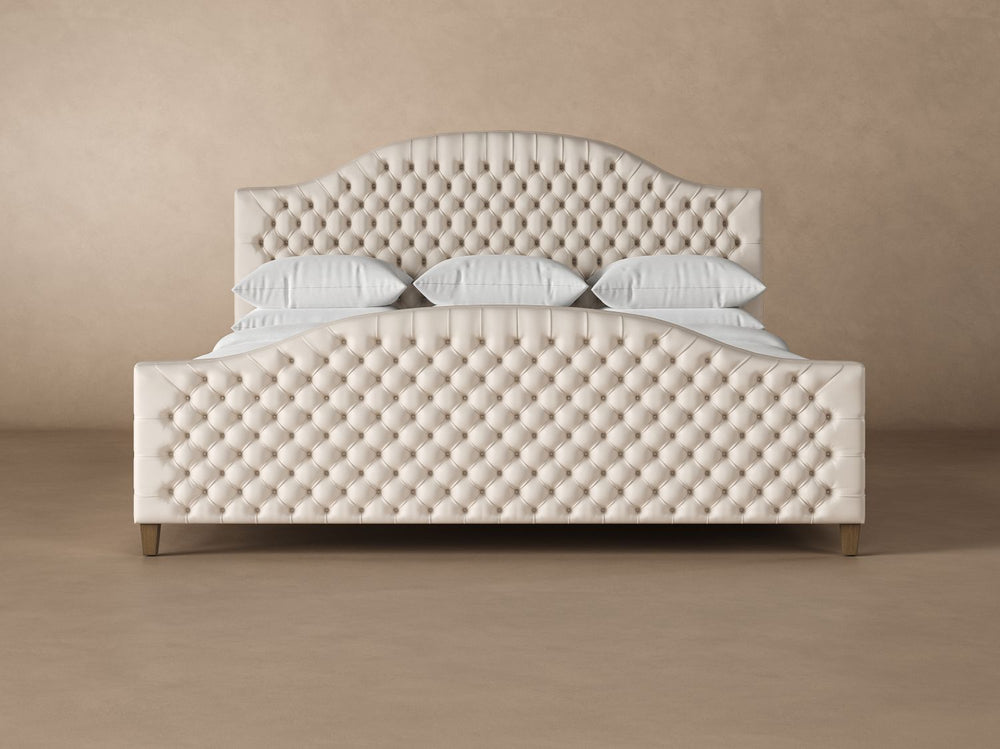 Archie with Footboard Leather Bed Frame in arctic#color_arctic