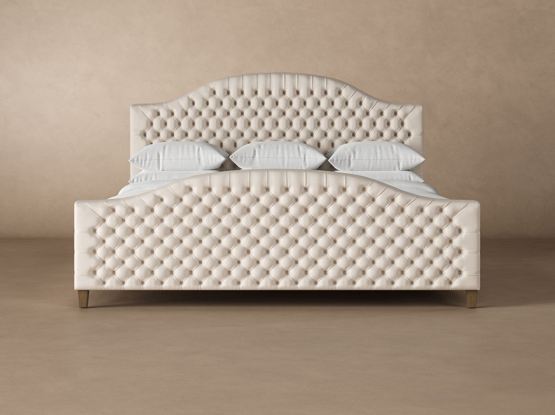 Archie with Footboard Leather Bed Frame in arctic#color_arctic