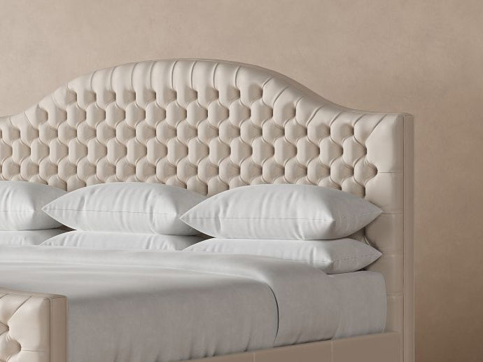 Archie with Footboard Leather Bed Frame in arctic#color_arctic