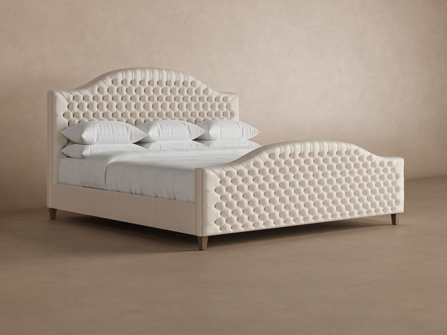 Archie with Footboard Leather Bed Frame in arctic#color_arctic