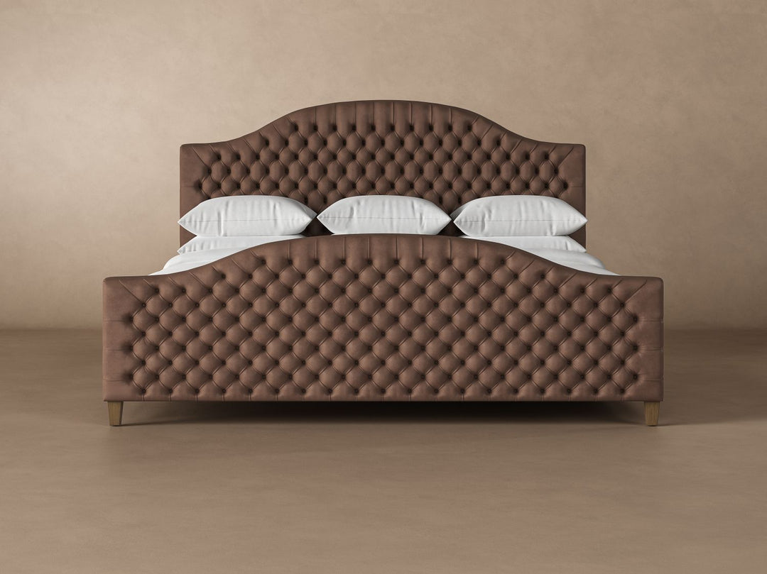 Archie with Footboard Leather Bed Frame in espresso #color_espresso