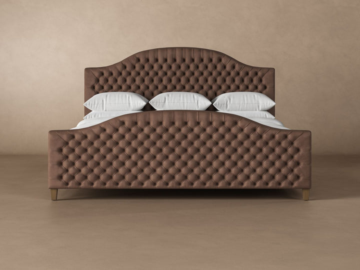 Archie with Footboard Leather Bed Frame in espresso #color_espresso
