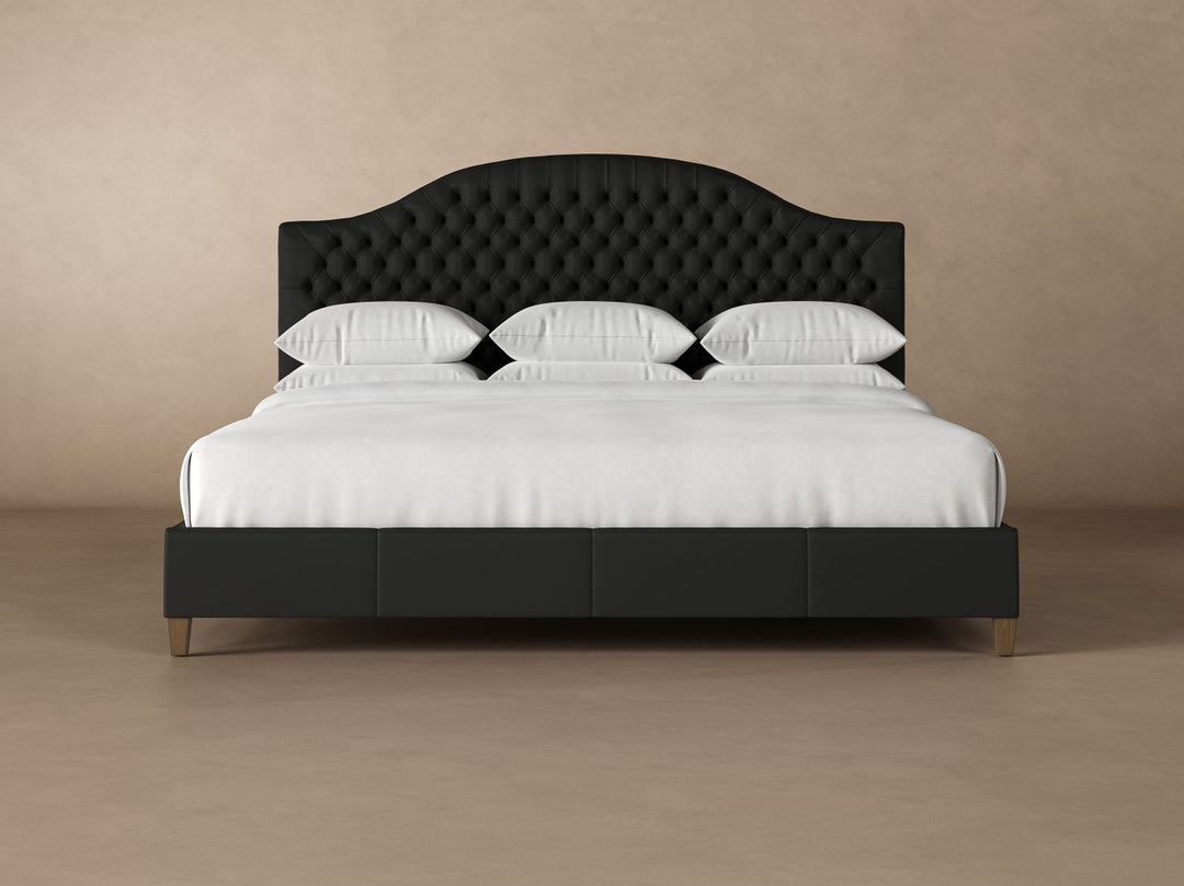 Archie Leather Bed Frame in jet#color_jet