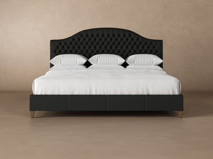 Archie Leather Bed Frame in jet#color_jet