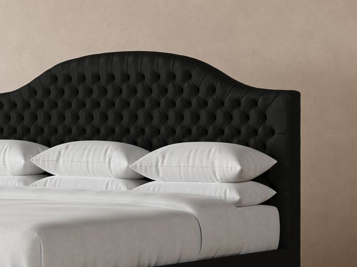 Archie Leather Bed Frame in jet#color_jet