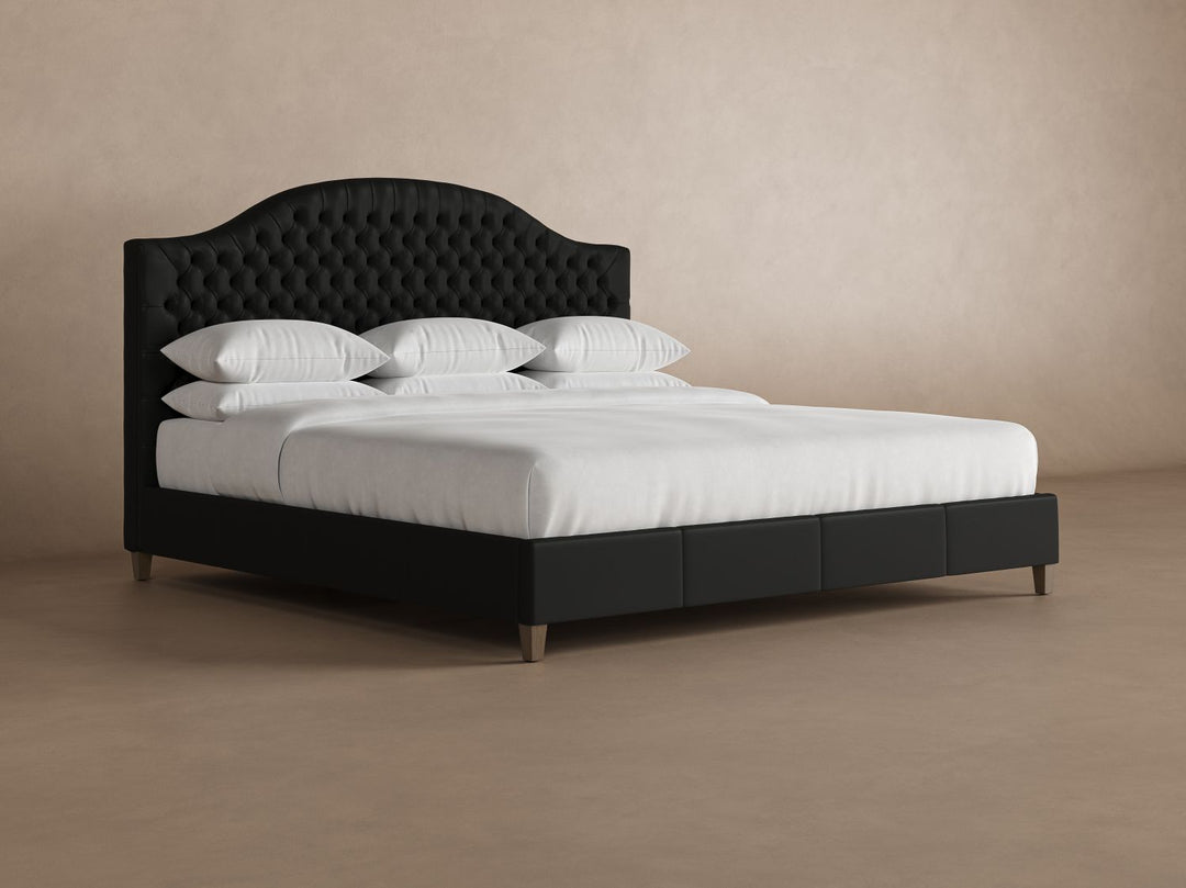 Archie Leather Bed Frame in jet#color_jet