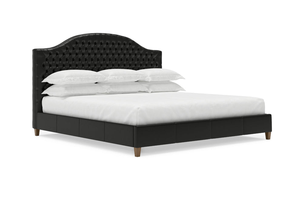 Archie Leather Bed Frame in arctic#color_jet