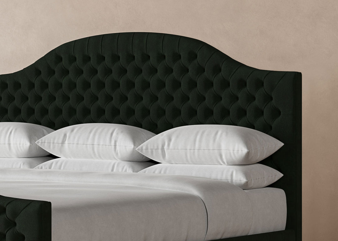 Archie Bed Frame with Footboard in Emerald#color_emerald