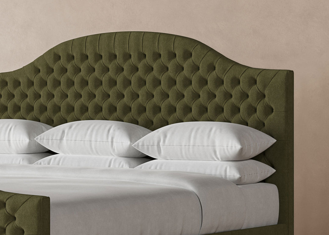 Archie Bed Frame with Footboard in Moss#color_moss