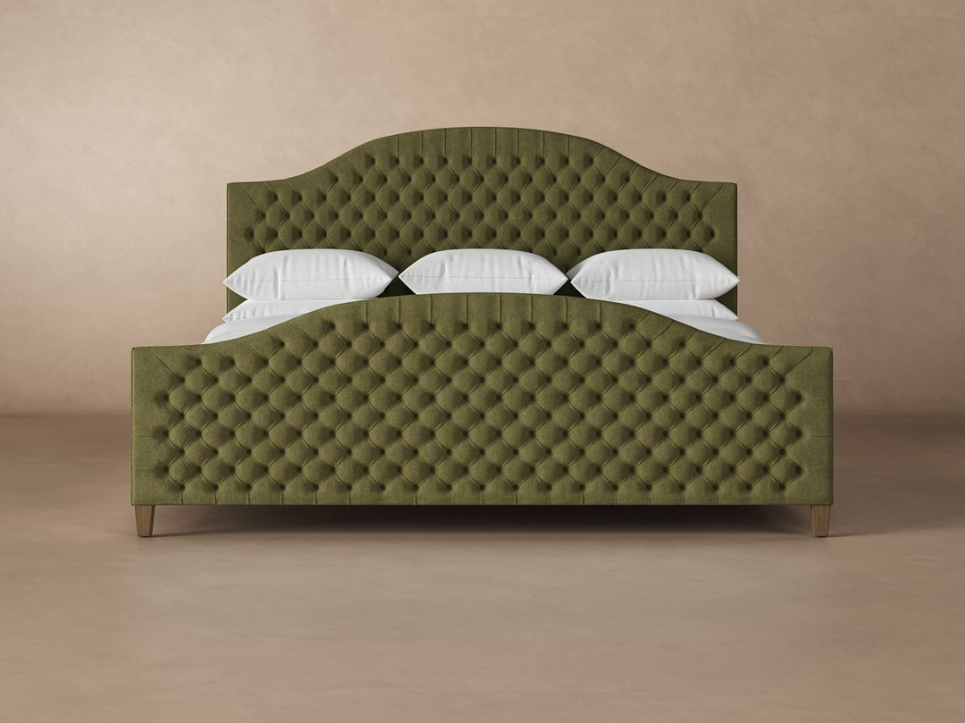 Archie Bed Frame with Footboard in Moss#color_moss