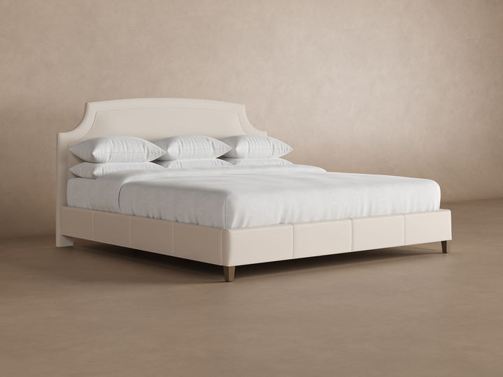 Cordova Leather Bed in Arctic #color_arctic
