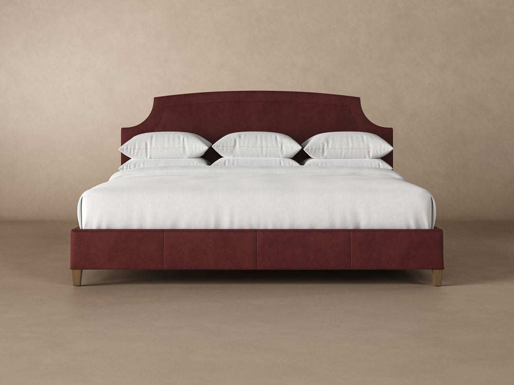 Cordova Leather Bed in Bordeaux#color_bordeaux