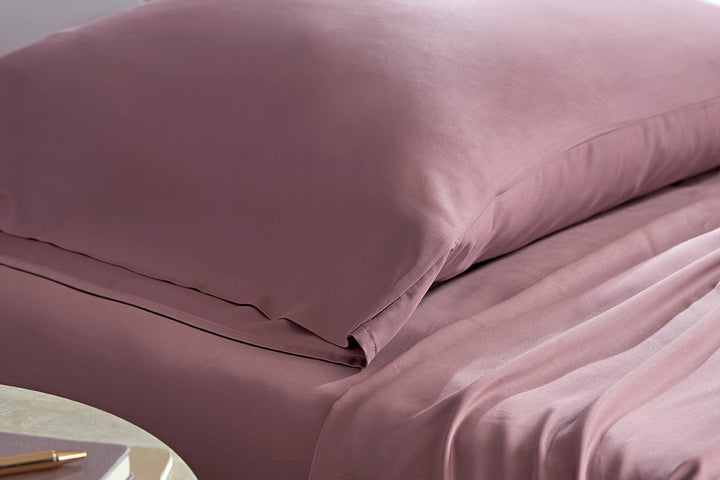 White Alaskan King Sheet Set#color_dusty-rose