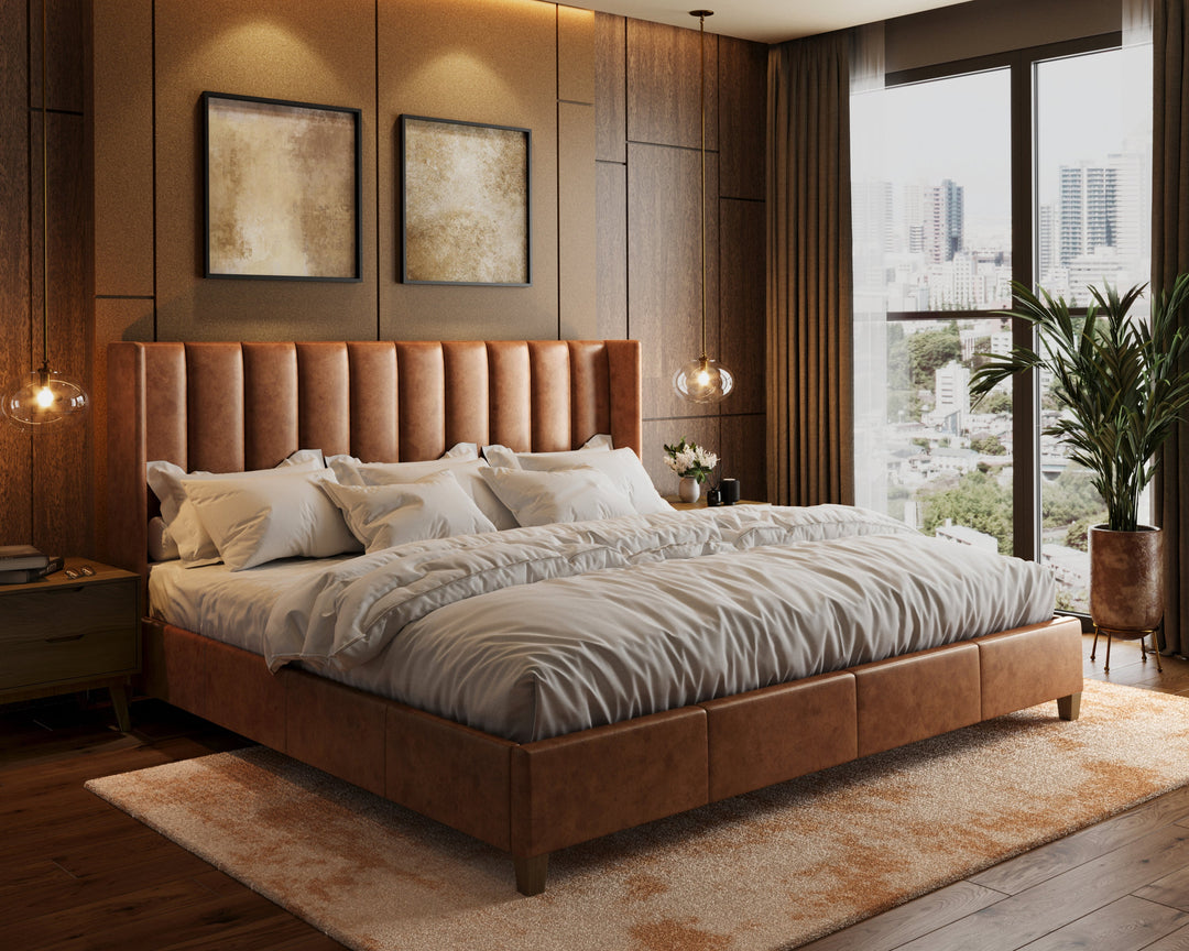 Elias Bed Frame in Cognac#color_cognac
