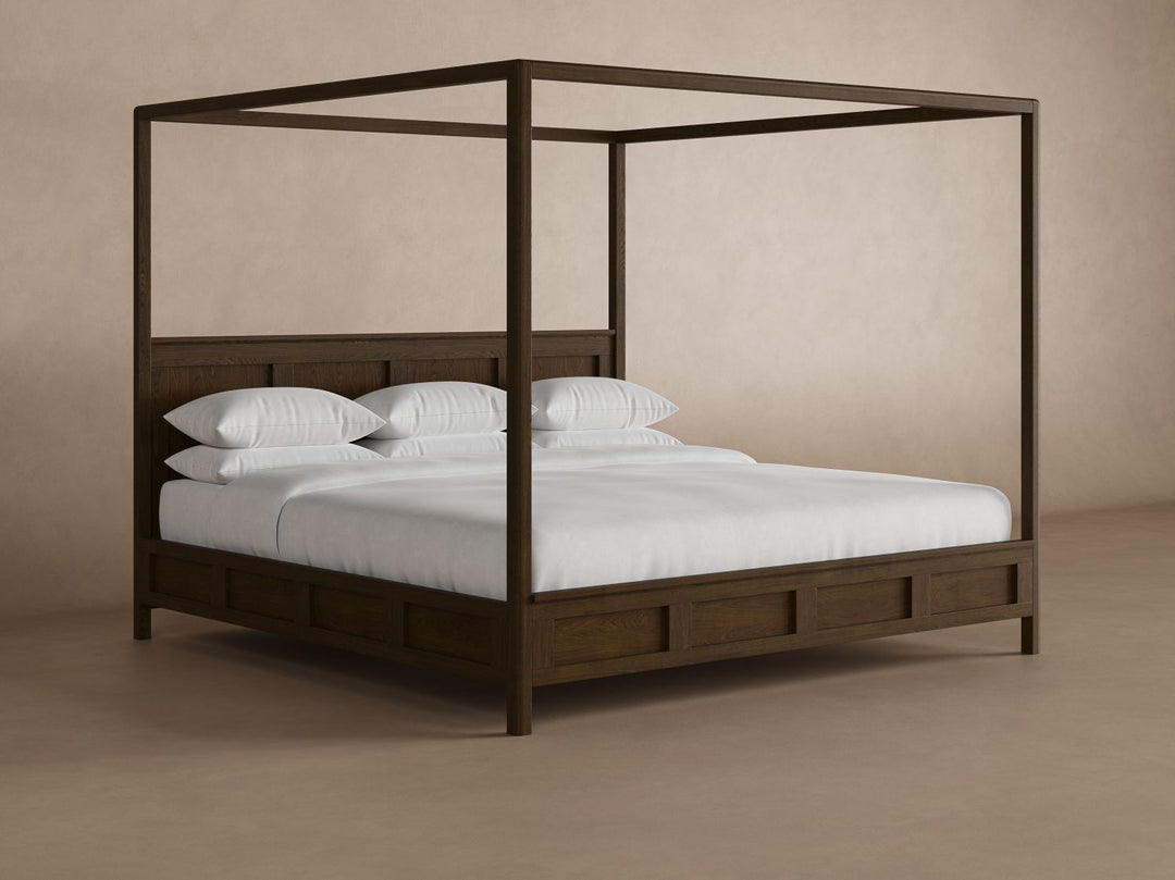 Emery Canopy Bed Frame in Coffee#color_coffee
