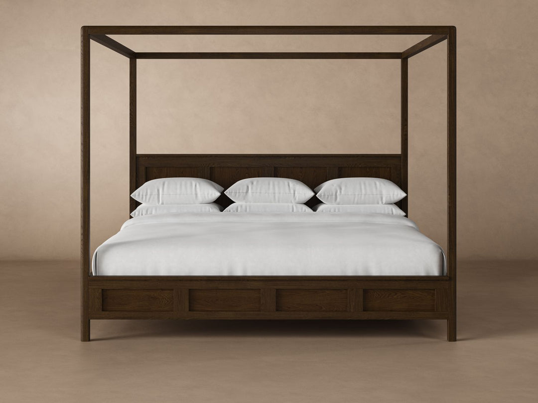 Emery Canopy Bed Frame in Coffee#color_coffee