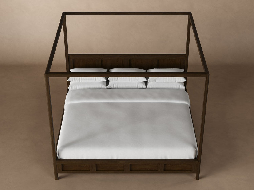 Emery Canopy Bed Frame in Coffee#color_coffee