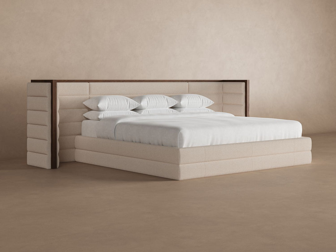Oatmeal colored Harrison bedframe #color_oatmeal