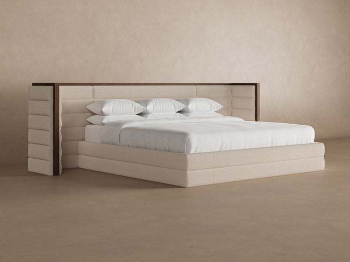 Oatmeal colored Harrison bedframe #color_oatmeal