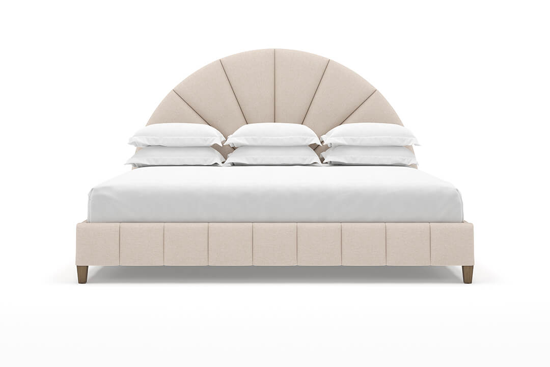 Angled Huxley Bed Frame in Oatmeal#color_oatmeal