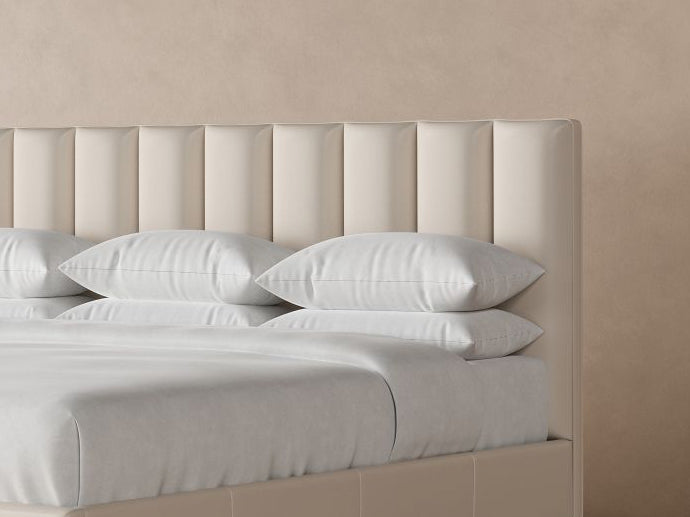 Kenai leather bed frame in arctic#color_arctic