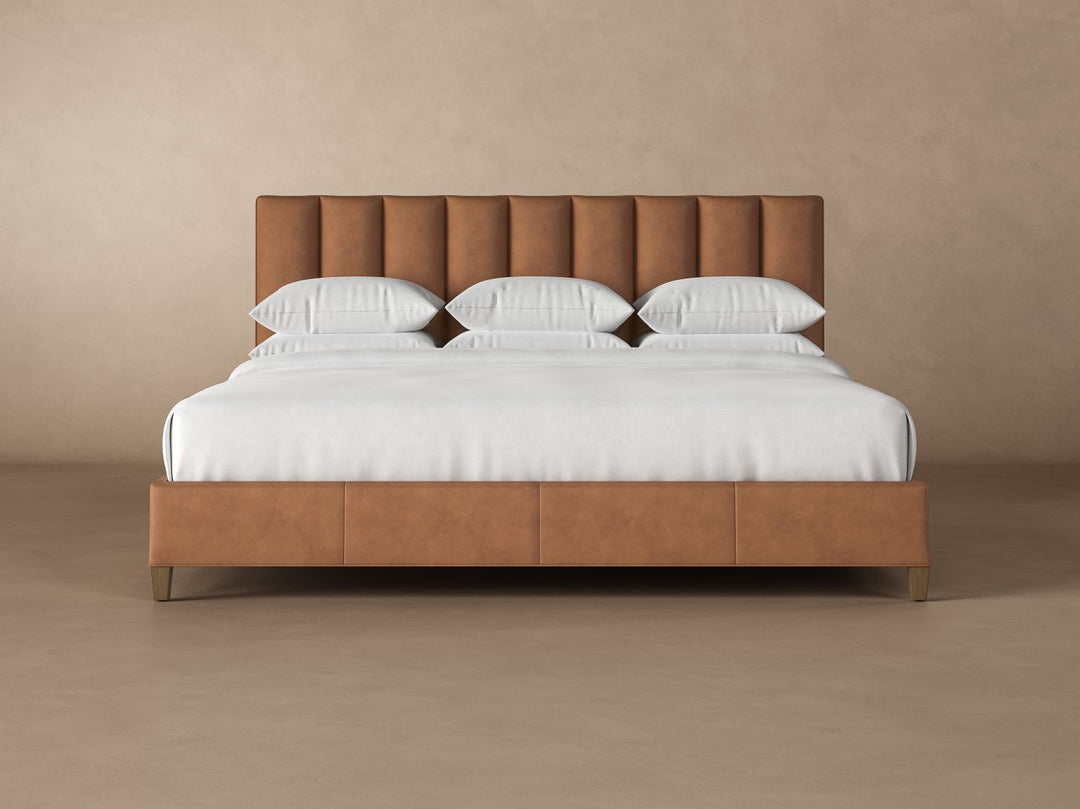 Kenai Leather Bed Frame in Cognac#color_cognac