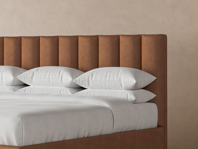 Kenai Leather Bed Frame in Cognac#color_cognac