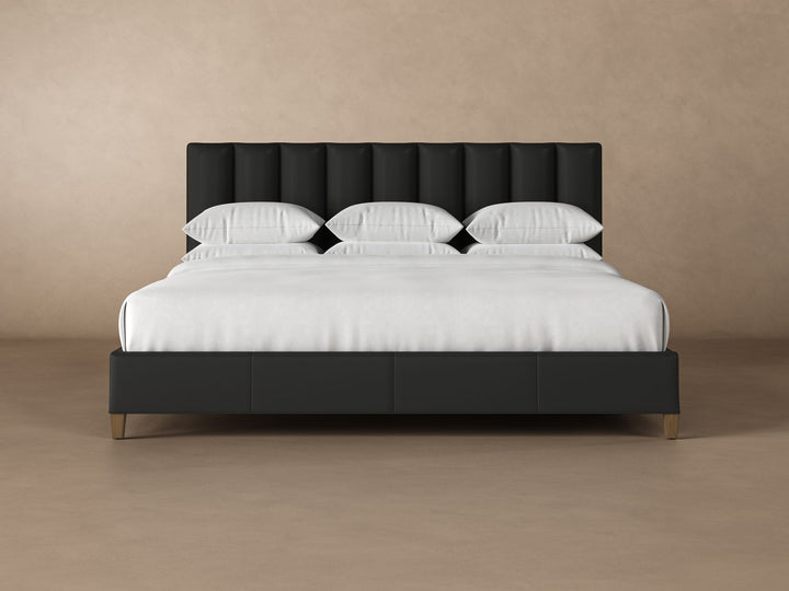 Kenai Leather Bed Frame in jet#color_jet