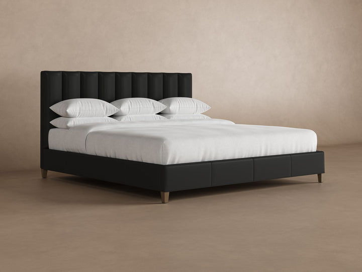 Kenai Leather Bed Frame in jet#color_jet