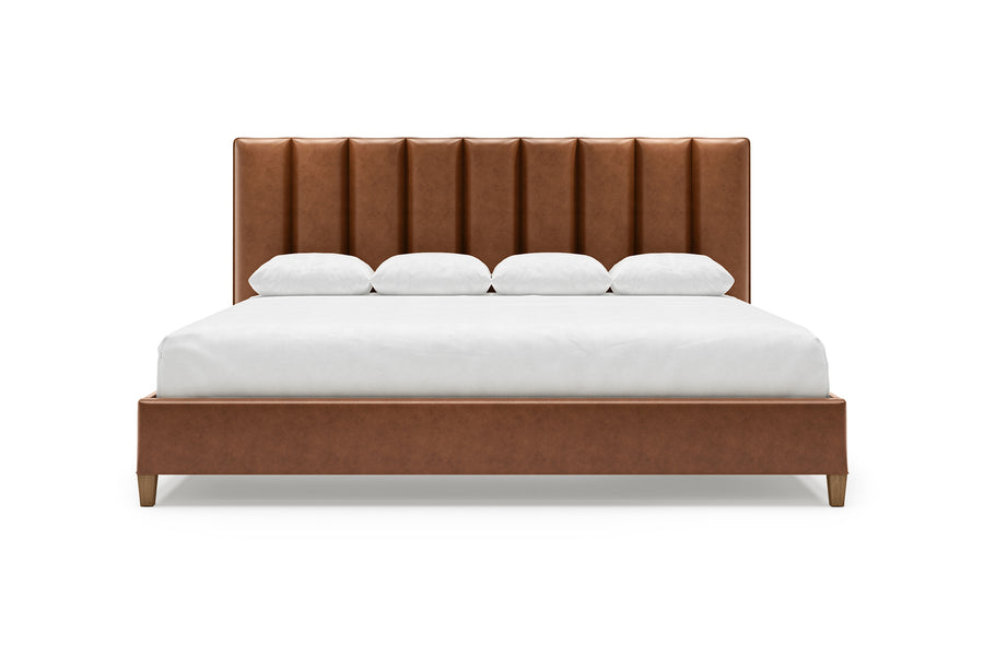 Kenai Leather Bed Frame in Cognac#color_cognac