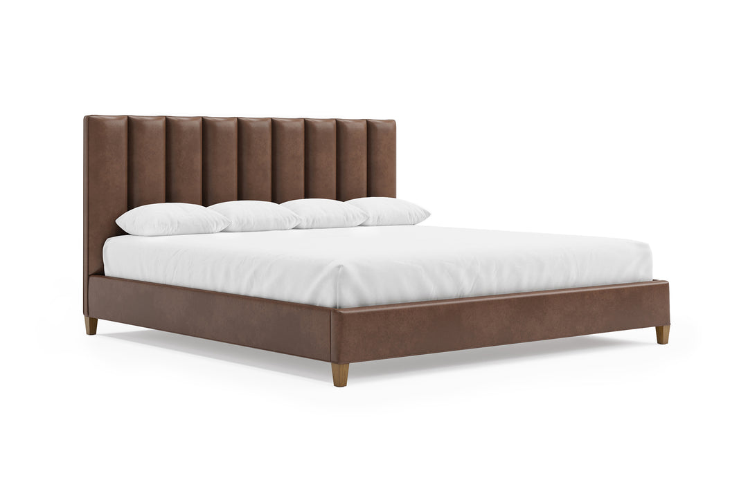 Kenai Leather Bed Frame in Espresso#color_espresso