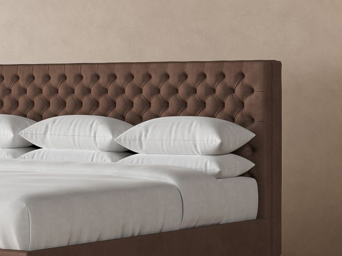 Kincaid Leather Bed Frame in espresso#color_espresso