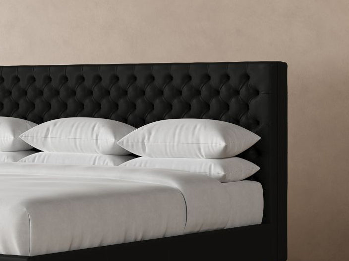 Kincaid Leather Bed Frame in jet#color_jet