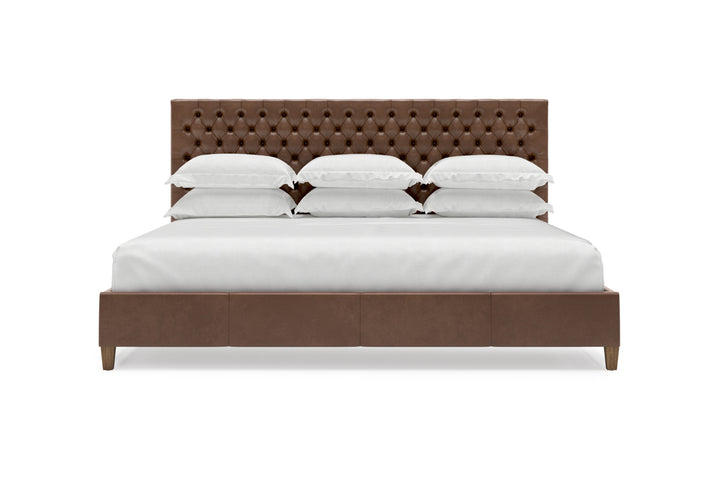 Kincaid Leather Bed Frame in espresso#color_espresso