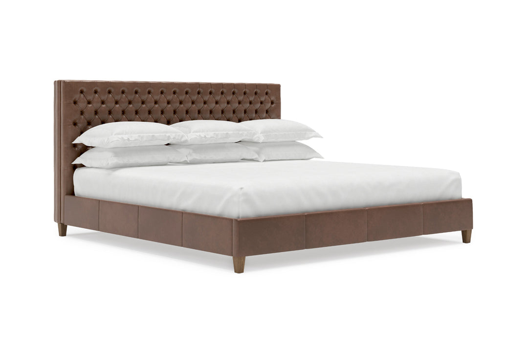 Kincaid Leather Bed Frame in espresso#color_espresso