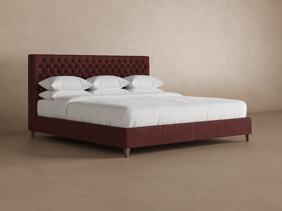 Kincaid Leather Bed Frame in Bordeaux#color_bordeaux