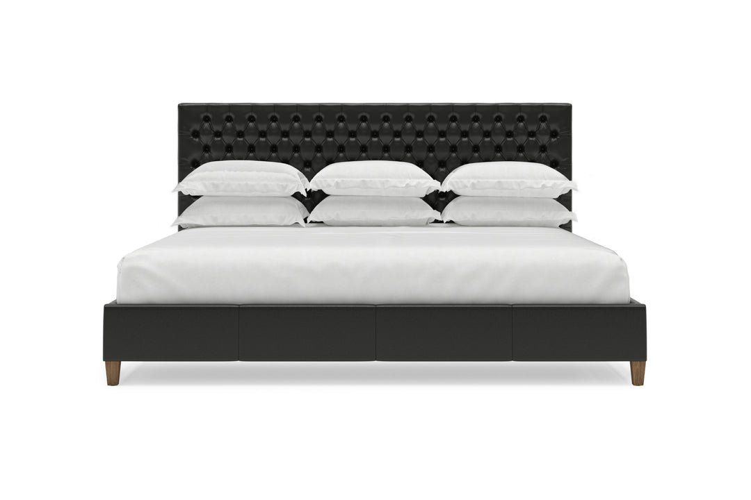 Kincaid Leather Bed Frame in jet#color_jet