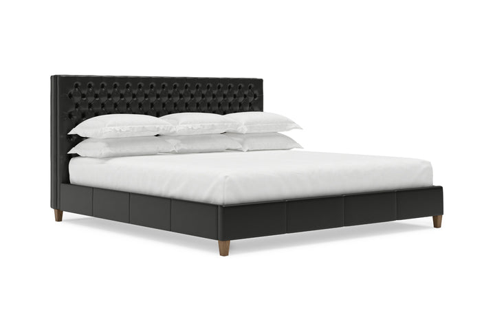 Kincaid Leather Bed Frame in jet#color_jet