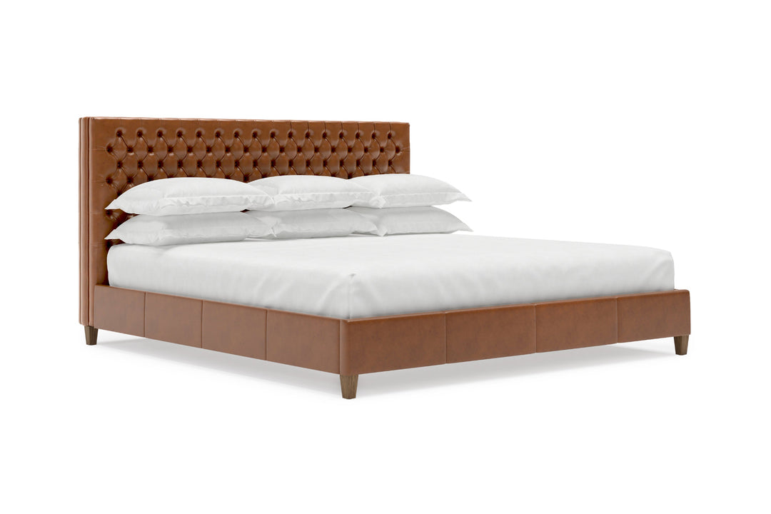 Kincaid Leather Bed Frame in cognac#color_cognac