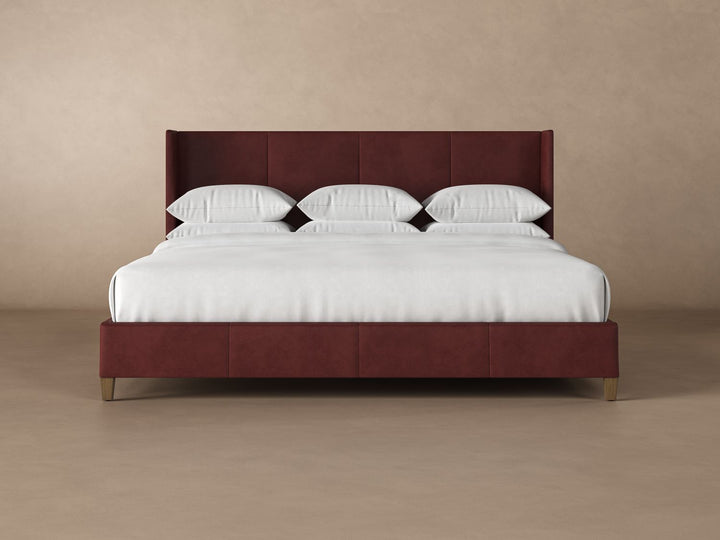 Kodiak Leather Bed in Bordeaux#color_bordeaux
