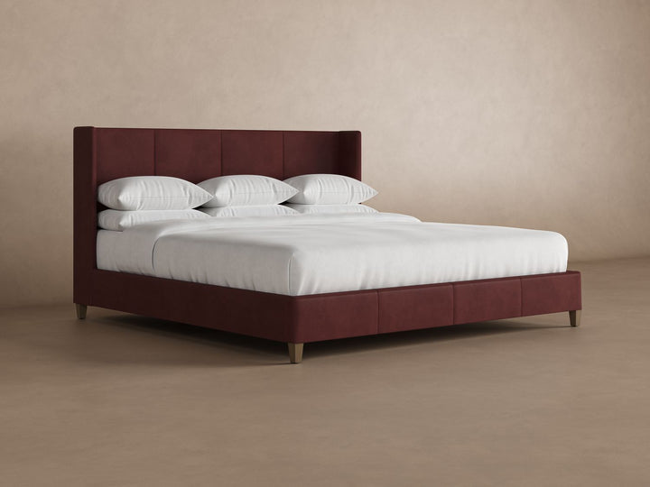 Kodiak Leather Bed in Bordeaux#color_bordeaux