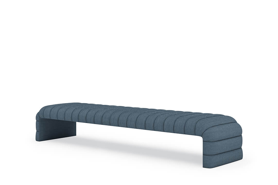 Louis Channel Bench in Steel#color_steel