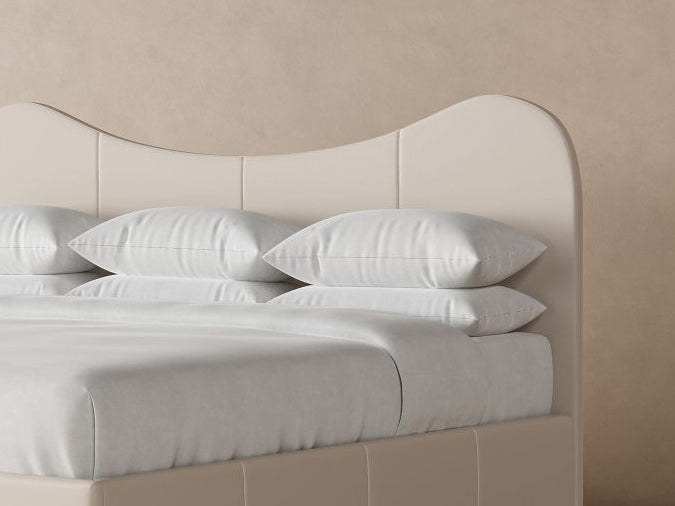 Wave Leather Headboard in Arctic#color_arctic